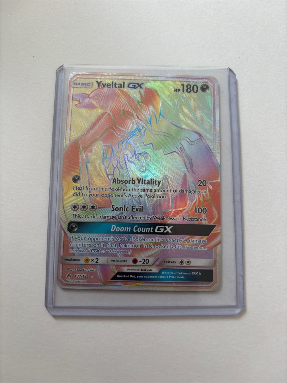 Yveltal GX 137/131 Secret Rare Holographic Trading Card